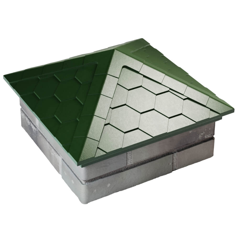 Колпак Zking Эверест Зеленый на столб 1.5х1.5 кирпича (390х390мм) в Минеральных водах фото