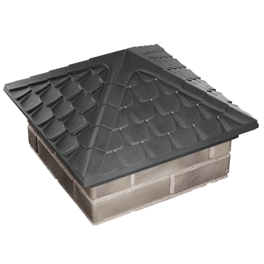 Колпак Zking Эльбрус Серый на столб 1.5х1.5 кирпича (385х385мм) в Минеральных водах фото