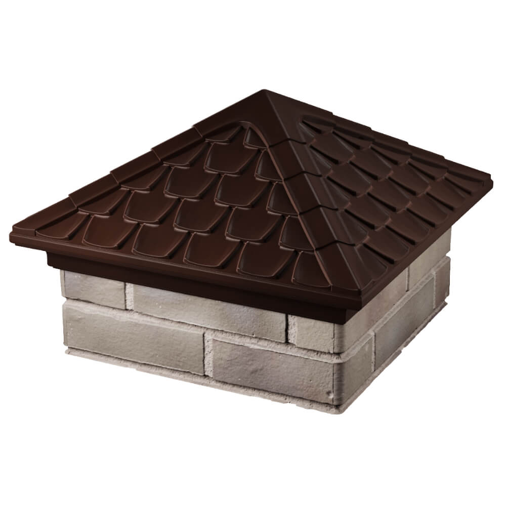 Колпак Zking Эльбрус Коричневый на столб 1.5х1.5 кирпича (385х385мм) в Минеральных водах фото