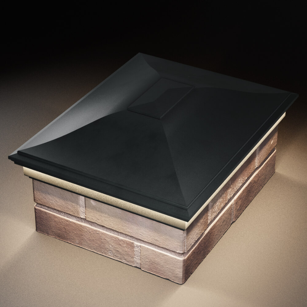 Колпак Zking Монблан Черный на столб 2х1.5 кирпича (515х385мм) c подсветкой в Минеральных водах фото