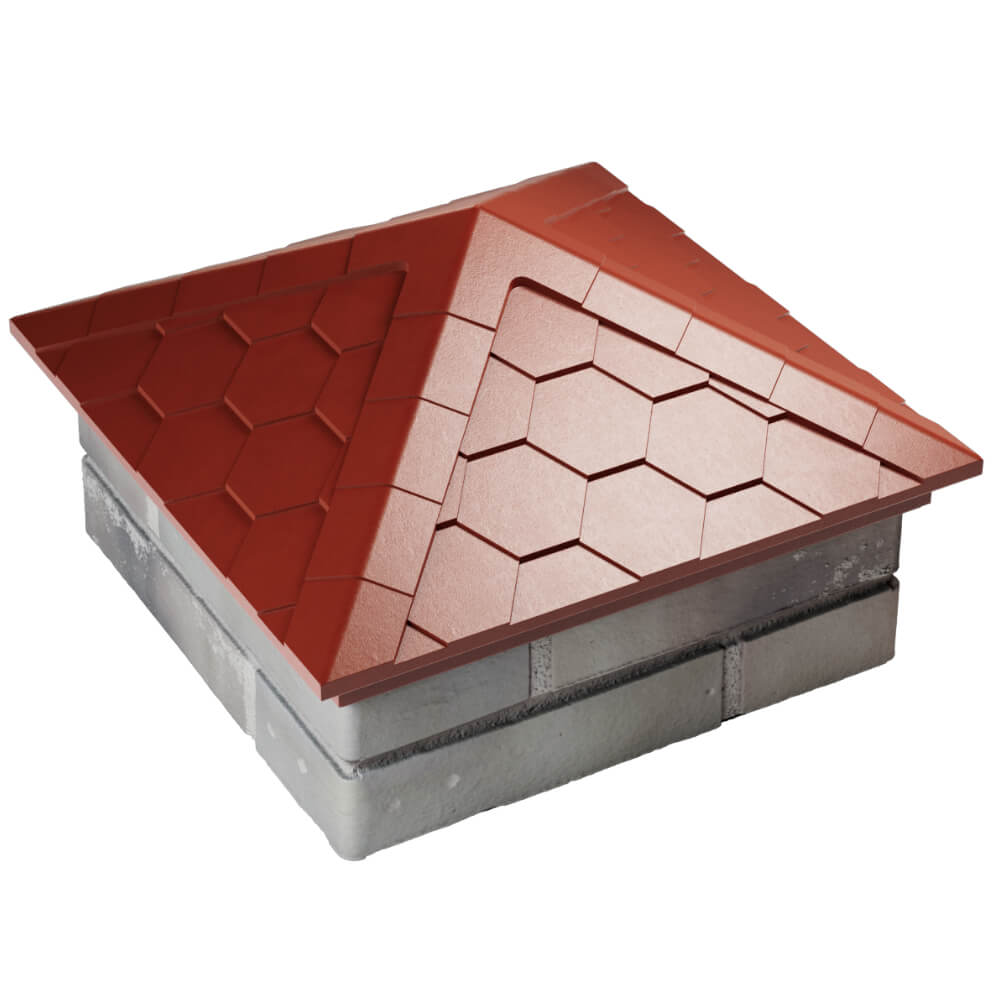 Колпак Zking Эверест Красный на столб 1.5х1.5 кирпича (390х390мм) в Минеральных водах фото