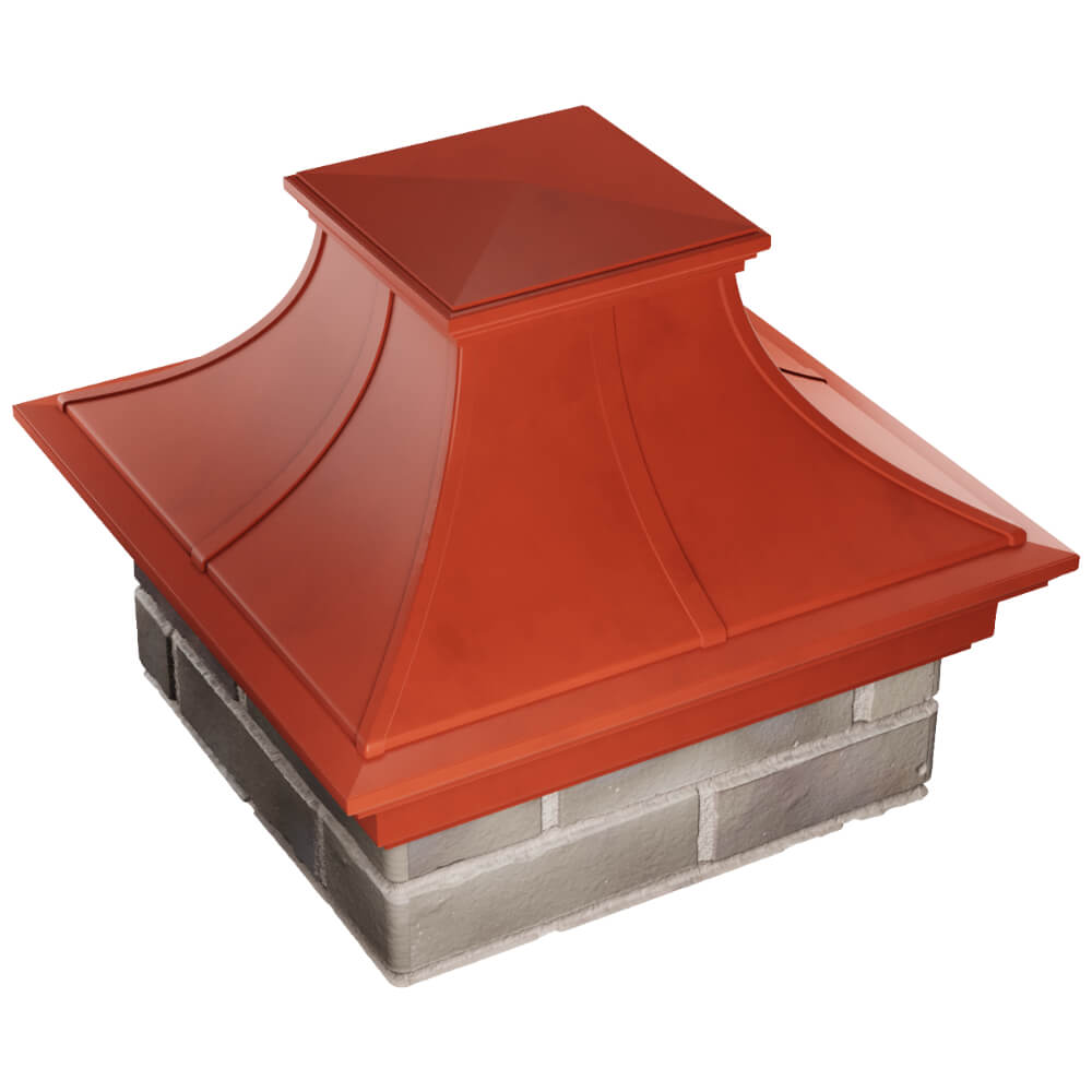 Колпак Zking Монблан Премиум Красный на столб 1.5х1.5 кирпича (385х385мм) в Минеральных водах фото