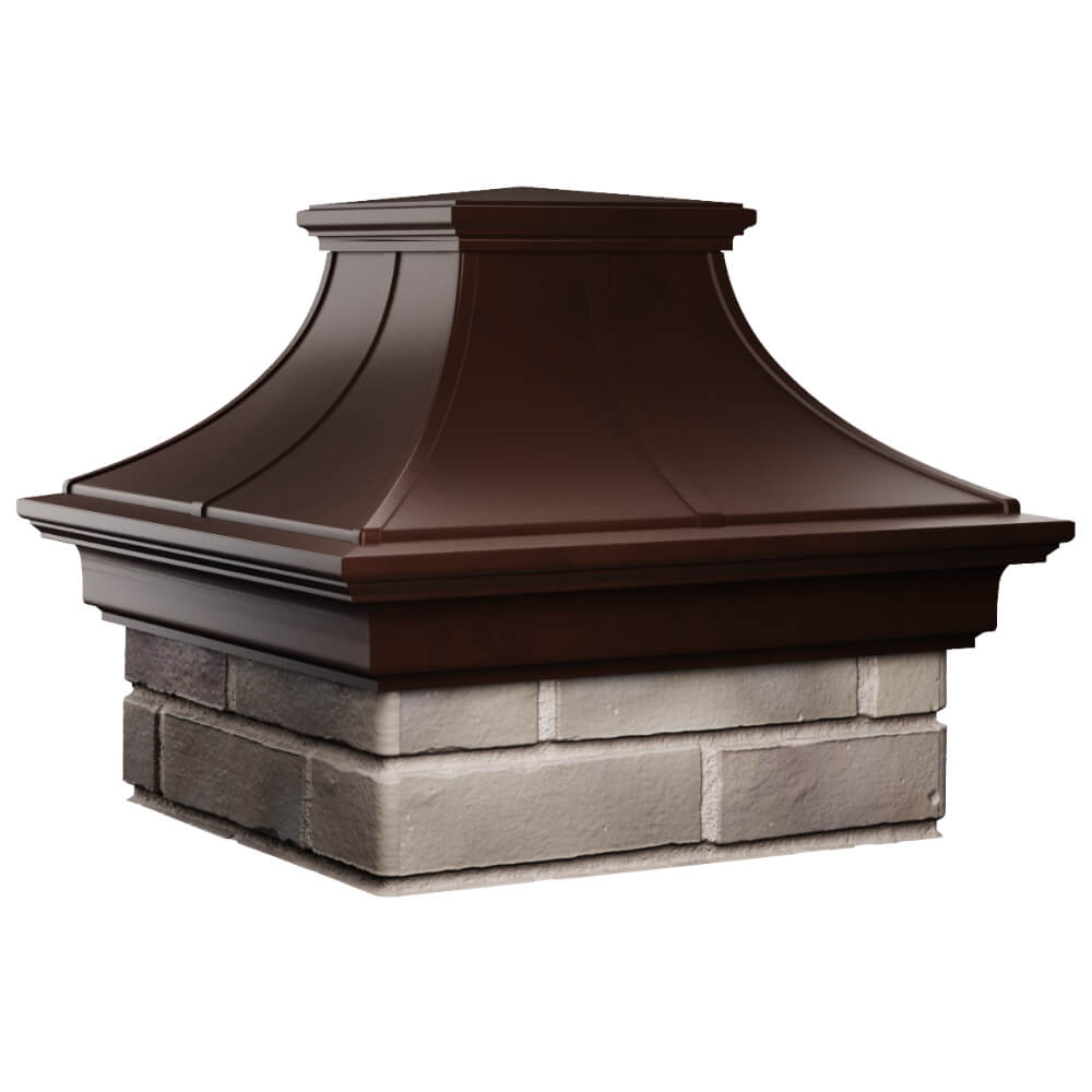 Колпак Zking Монблан Премиум Коричневый на столб 1.5х1.5 кирпича (385х385мм) в Минеральных водах фото