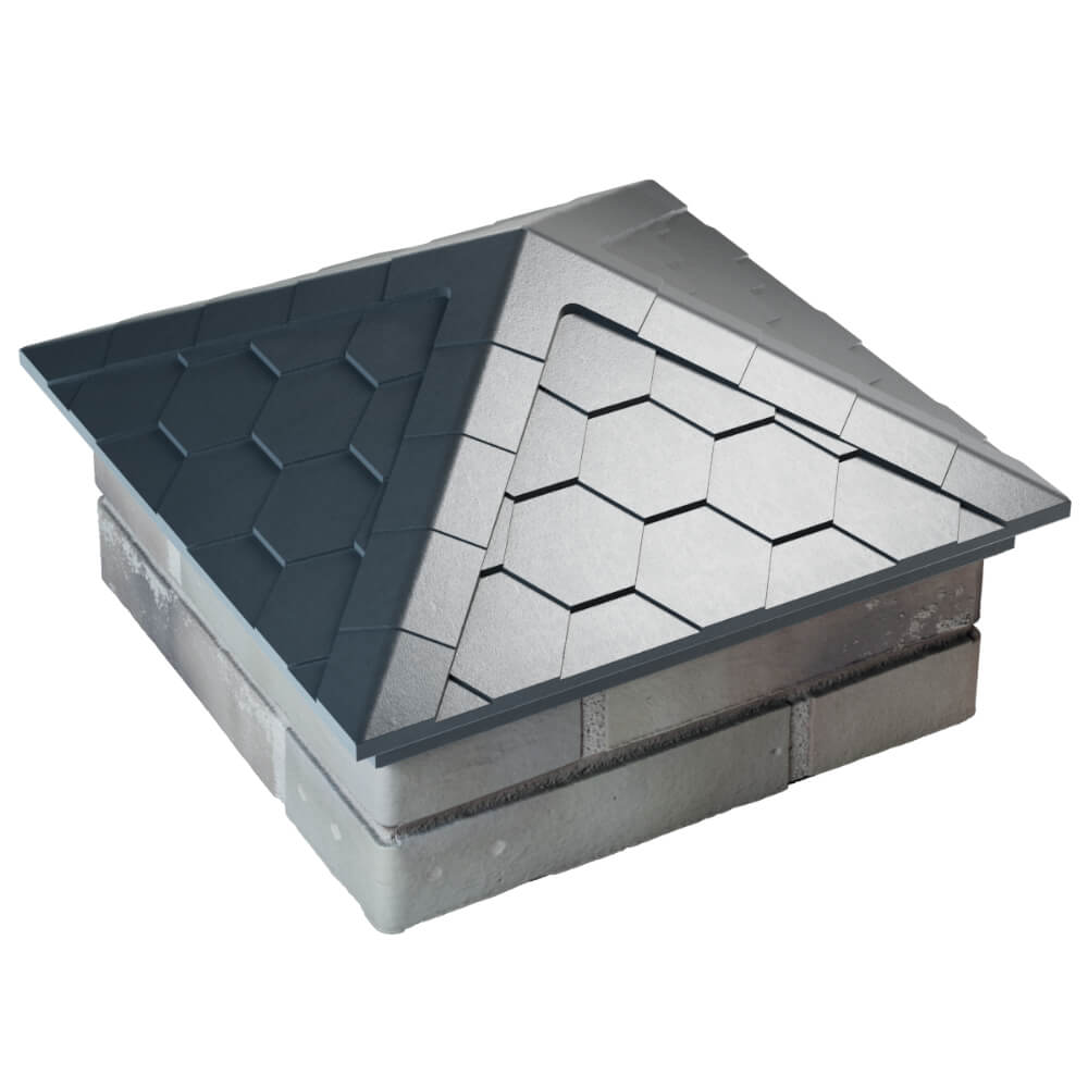 Колпак Zking Эверест Серый на столб 1.5х1.5 кирпича (390х390мм) в Минеральных водах фото