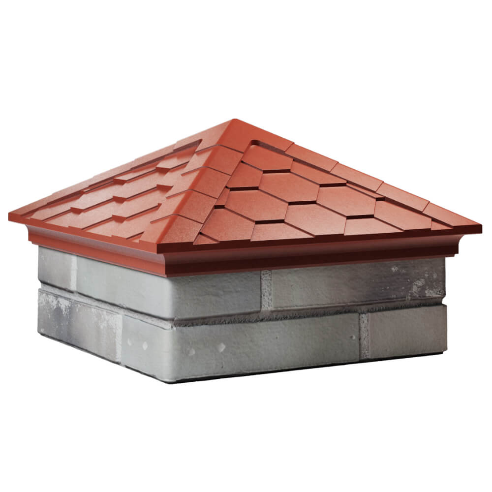 Колпак Zking Эверест Красный на столб 1.5х1.5 кирпича (390х390мм) в Минеральных водах фото