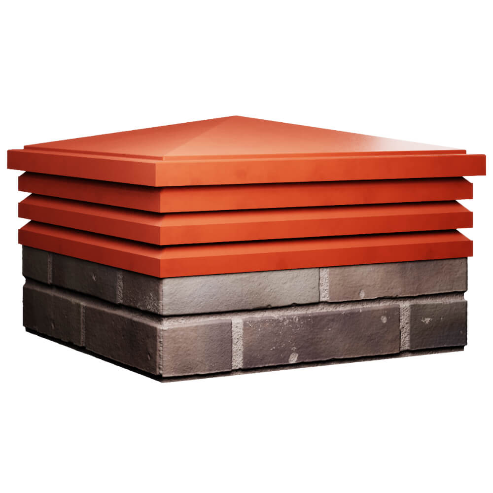 Колпак Zking Бона ХайТек Красный на столб 2х2 кирпича (513х513мм) в Минеральных водах фото