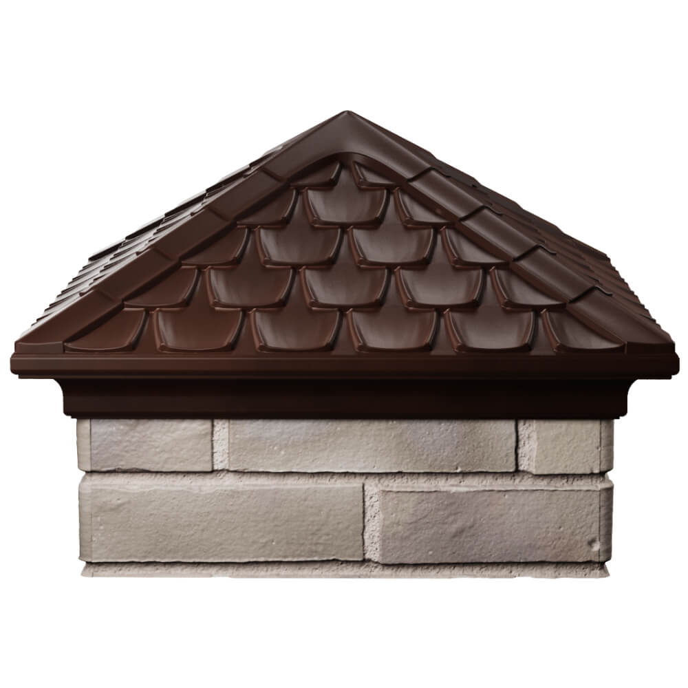 Колпак Zking Эльбрус Коричневый на столб 1.5х1.5 кирпича (385х385мм) Минеральные воды фото