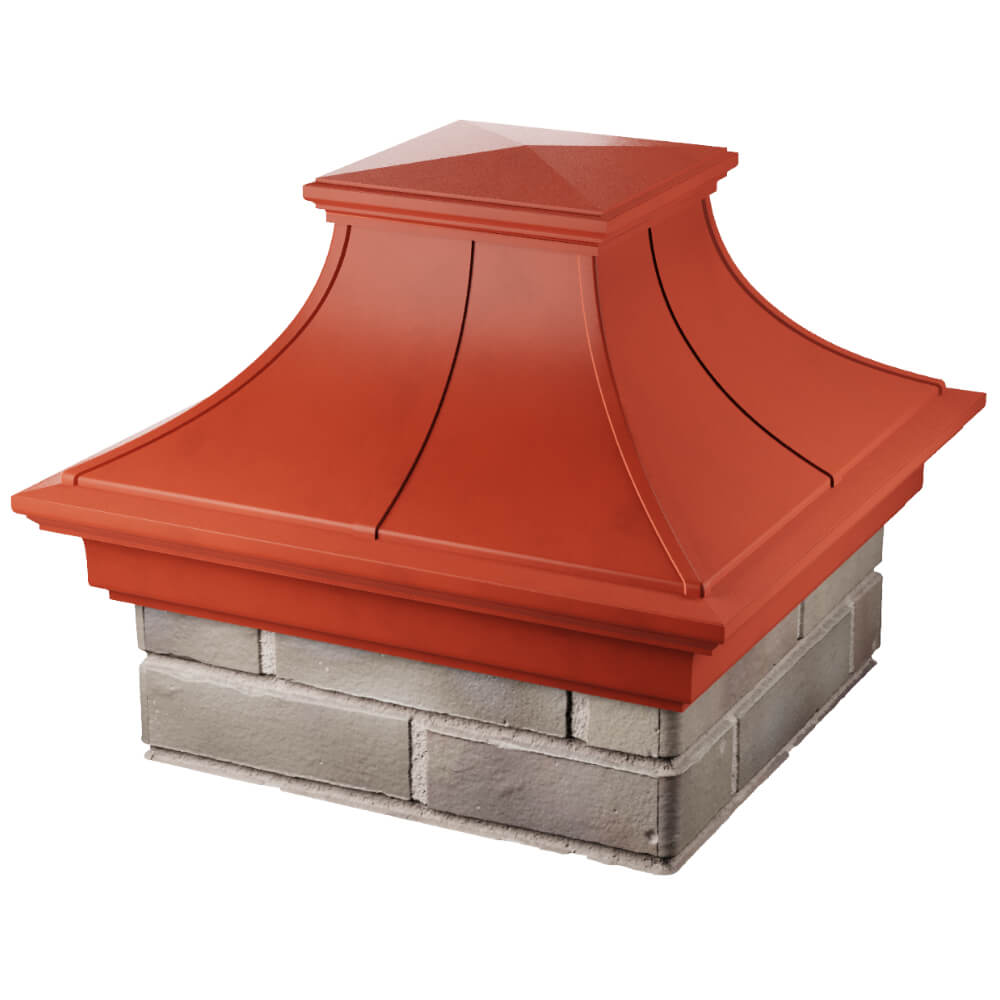 Колпак Zking Монблан Премиум Красный на столб 1.5х1.5 кирпича (385х385мм) в Минеральных водах фото