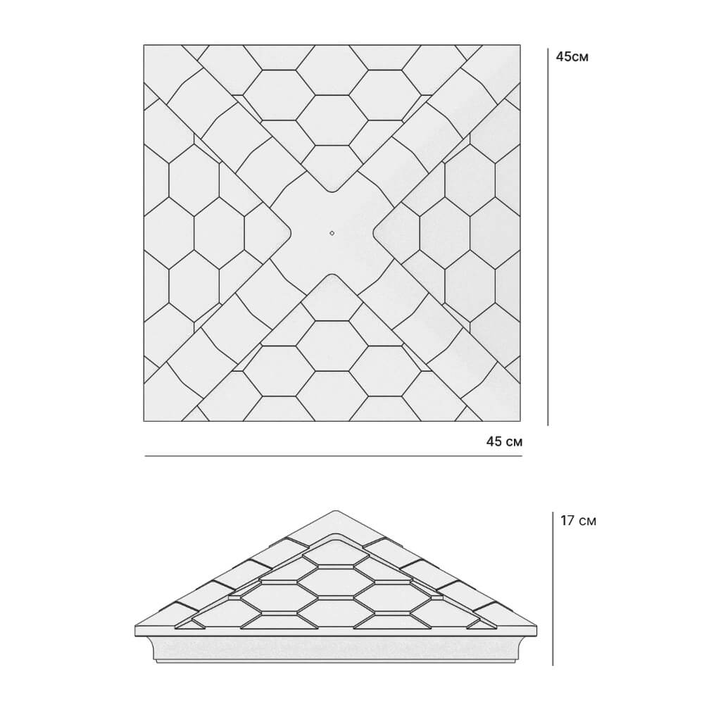 Колпак Zking Эверест Серый на столб 1.5х1.5 кирпича (390х390мм) в Минеральных водах фото
