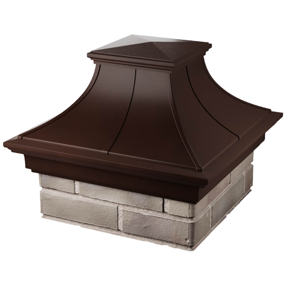 Колпак Zking Монблан Премиум Коричневый на столб 1.5х1.5 кирпича (385х385мм) в Минеральных водах фото