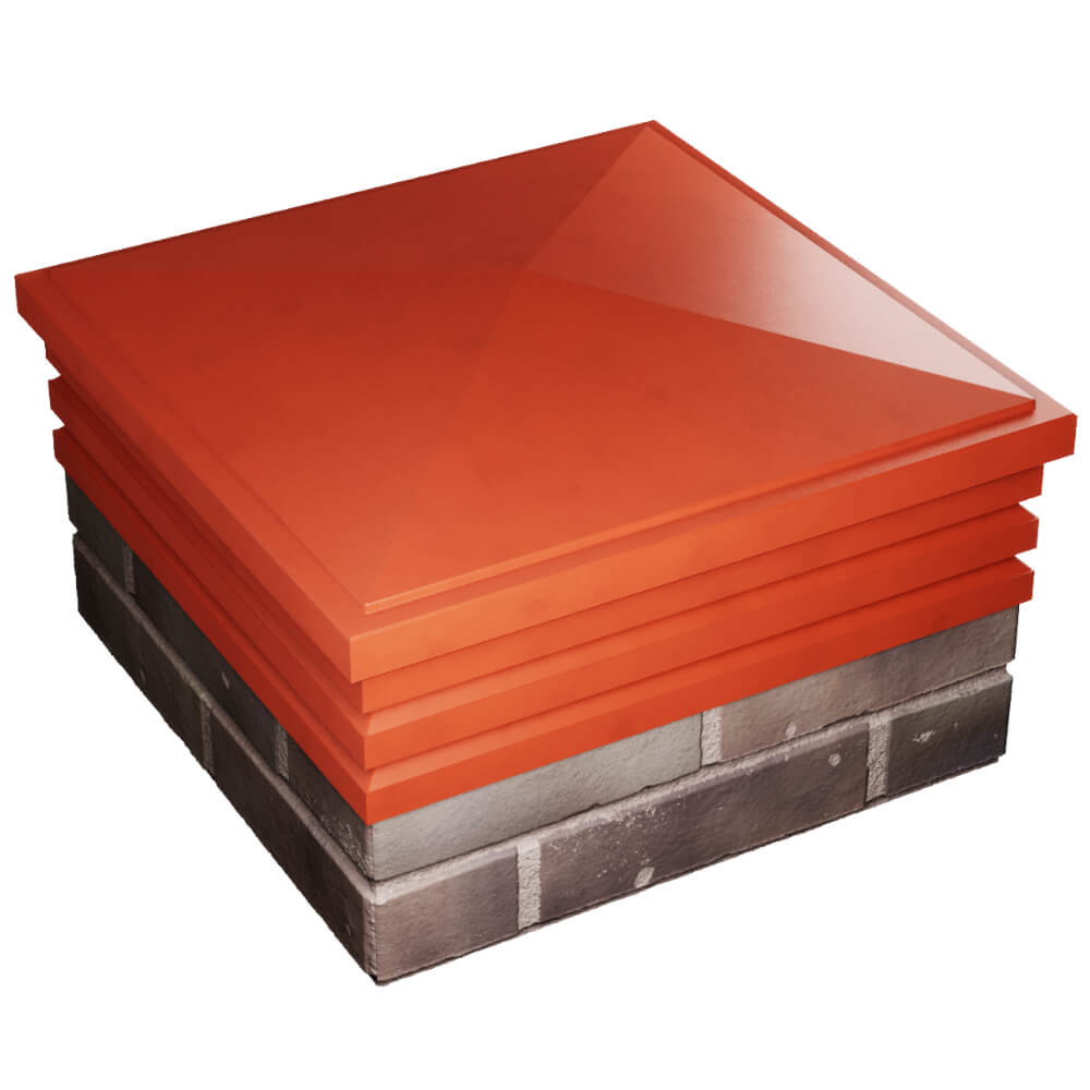 Колпак Zking Бона ХайТек Красный на столб 2х2 кирпича (513х513мм) в Минеральных водах фото