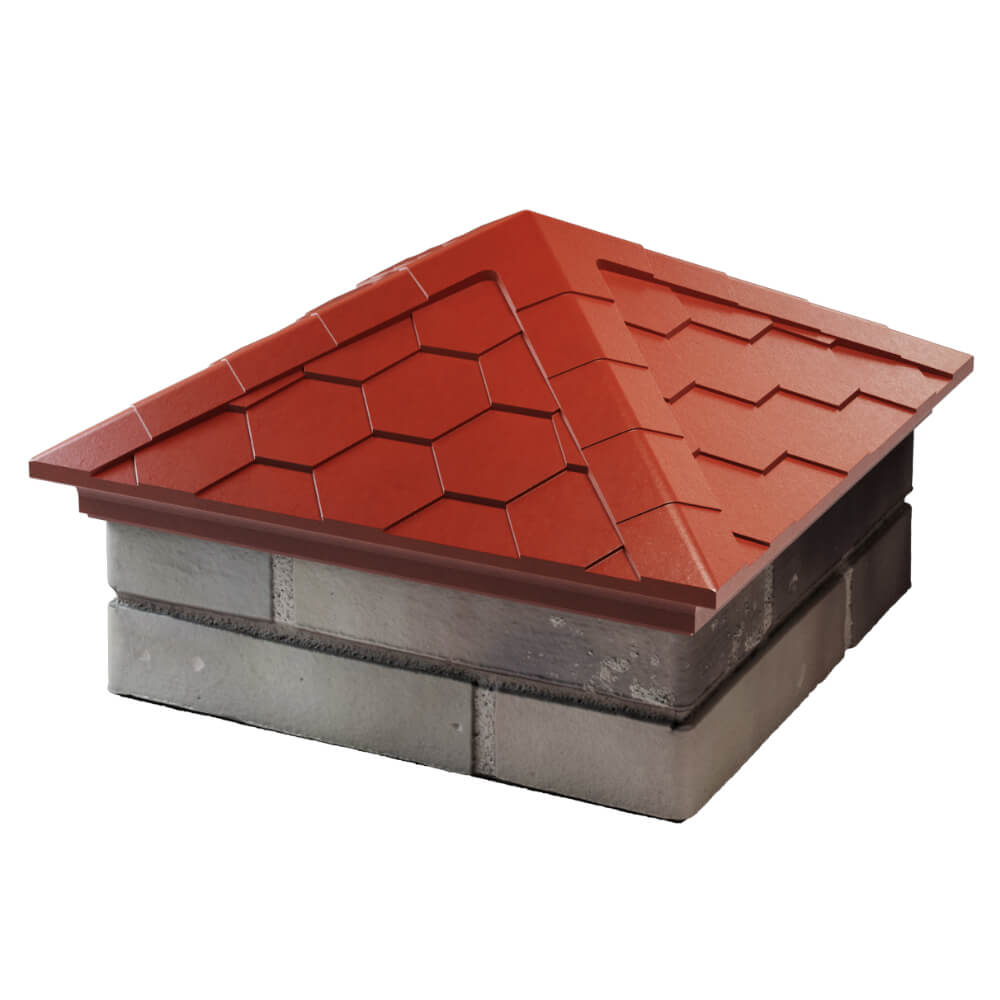 Колпак Zking Эверест Красный на столб 1.5х1.5 кирпича (390х390мм) в Минеральных водах фото