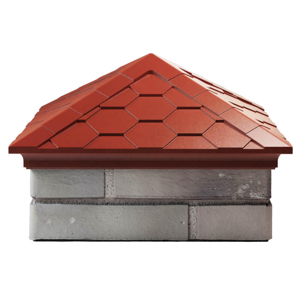 Колпак Zking Эверест Красный на столб 1.5х1.5 кирпича (390х390мм) Минеральные воды фото