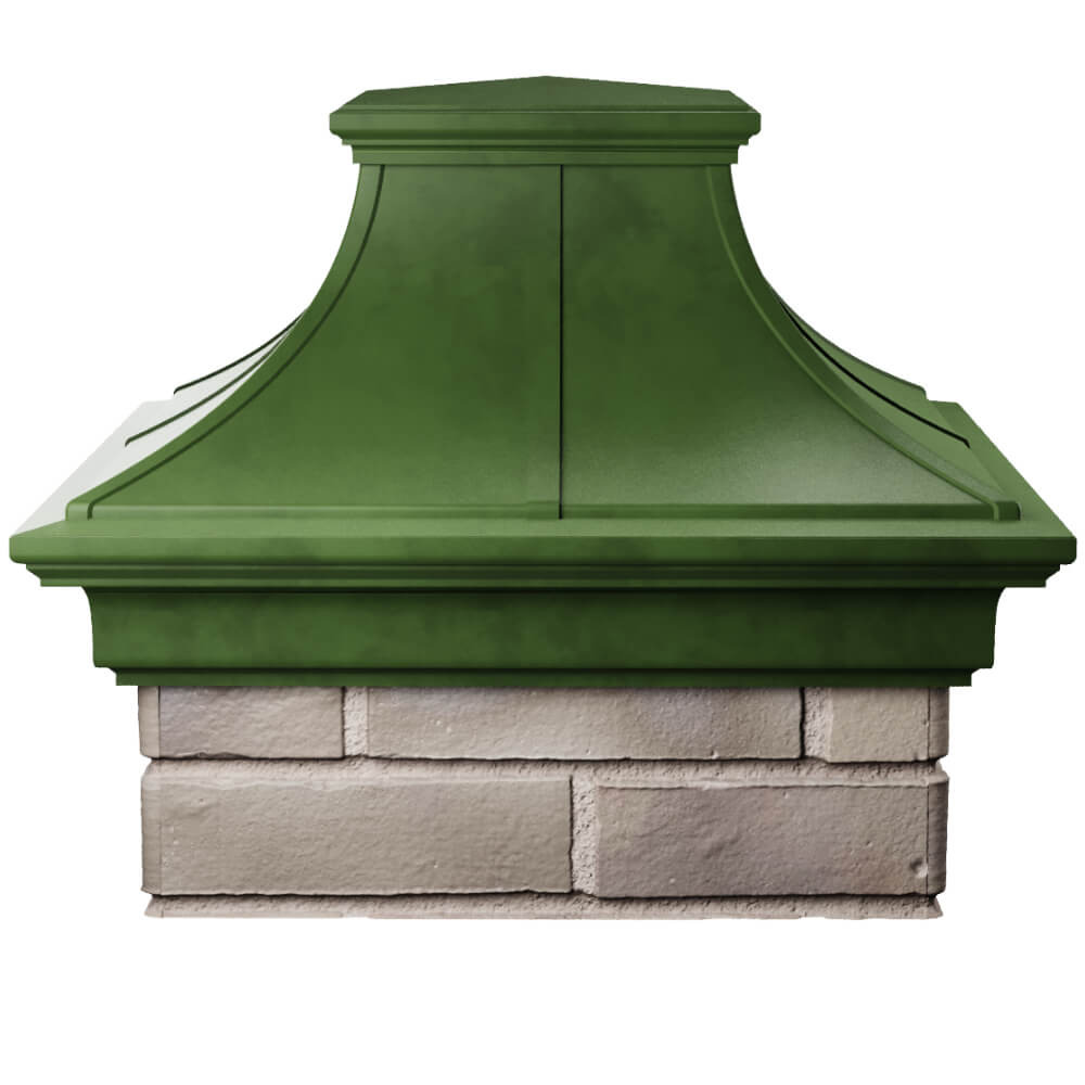 Колпак Zking Монблан Премиум Зеленый на столб 1.5х1.5 кирпича (385х385мм) Минеральные воды фото