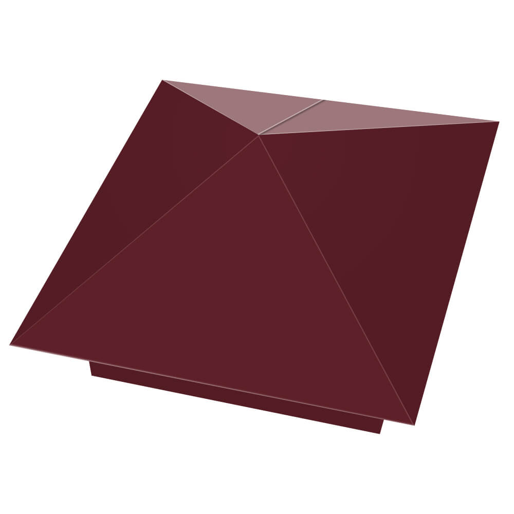 Колпак металлический 390х390мм RAL3005 Красное Вино заборный Минеральные воды фото