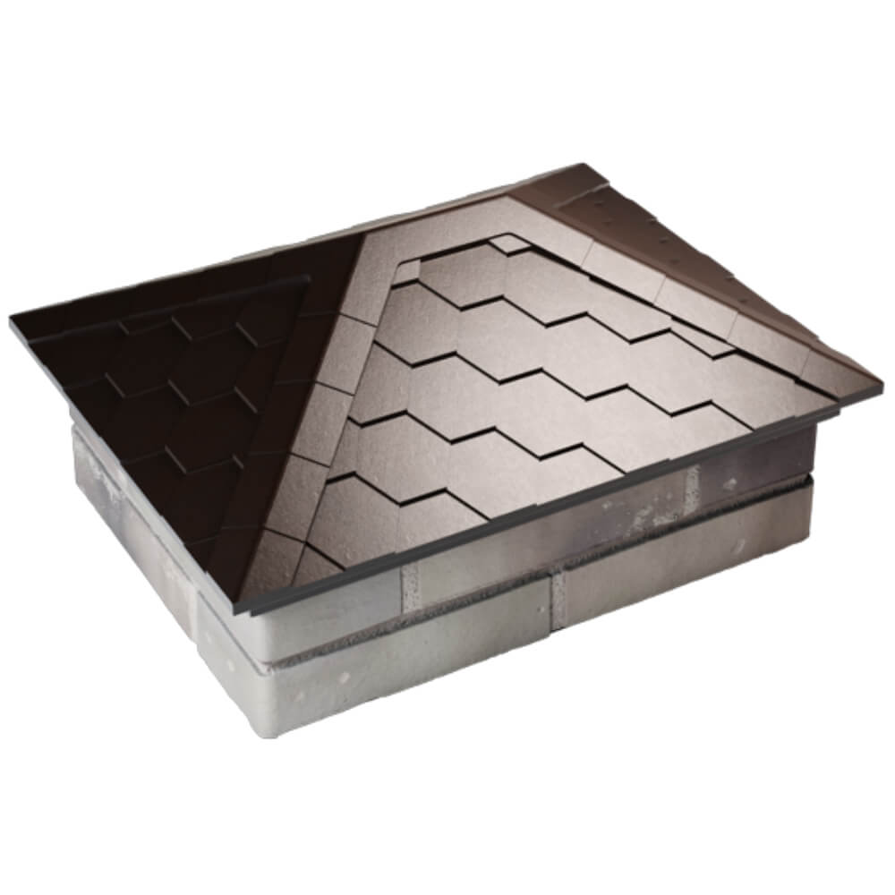 Колпак Zking Эверест Коричневый на столб 2х1.5 кирпича (520х390мм) Минеральные воды фото