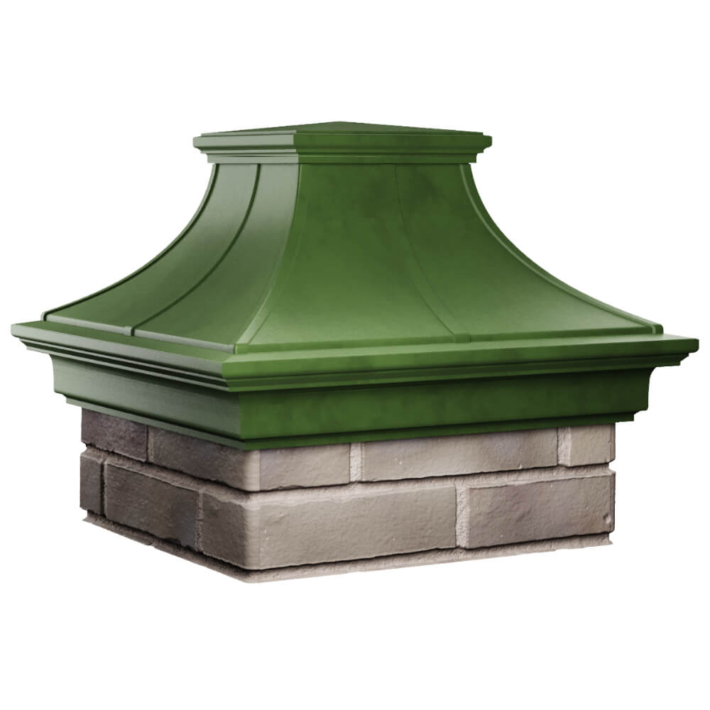 Колпак Zking Монблан Премиум Зеленый на столб 1.5х1.5 кирпича (385х385мм) в Минеральных водах фото