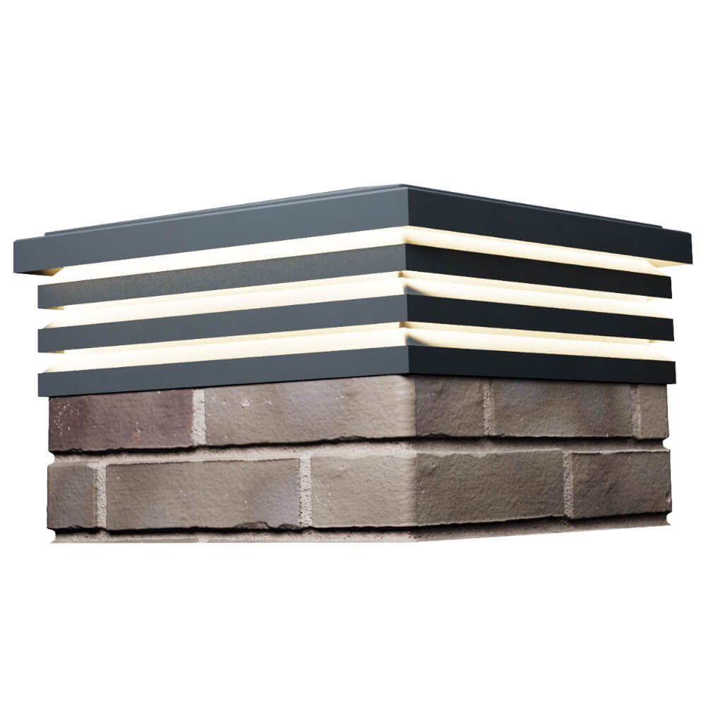 Колпак Zking Бона ХайТек Серый на столб 1.5х1.5 кирпича (385х385мм) с подсветкой в Минеральных водах фото