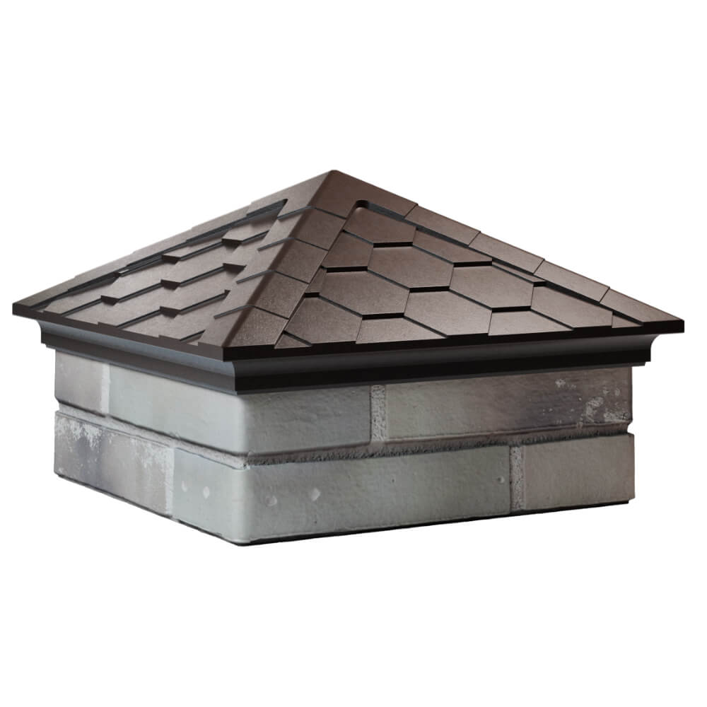 Колпак Zking Эверест Коричневый на столб 1.5х1.5 кирпича (390х390мм) в Минеральных водах фото